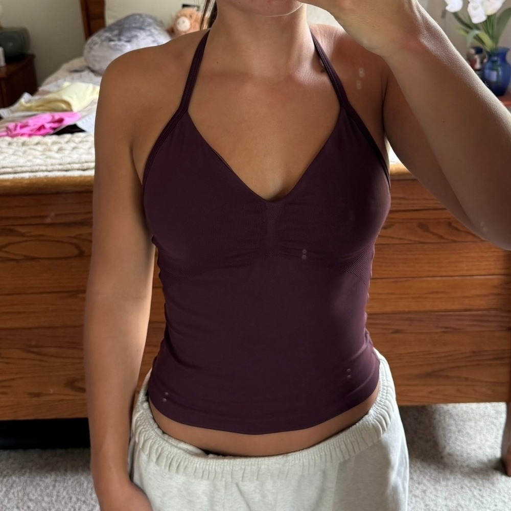 Dfyne impact longline strappy top espresso brown small